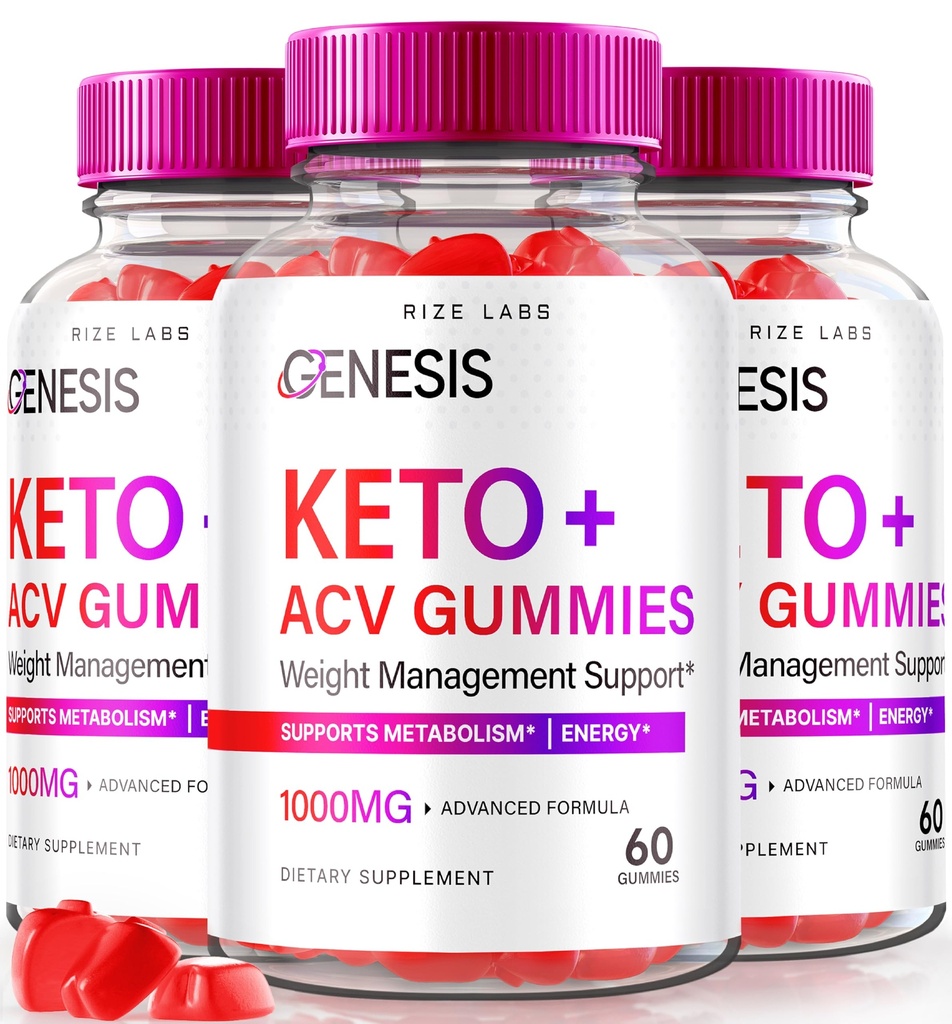 rize labs - Genesis Keto Keto+ACV Gummis, Beilage für erhöhte Gewichtsverlust, Alle natürlichen Extreme 2000mg Gummis (180 Gummi)