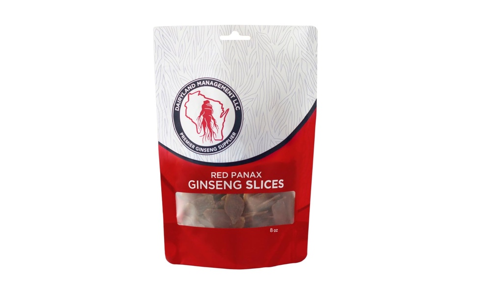Dairyland Management LLC Red Panax Ginseng Slices - 8 oz Pack Korean Panax Ginseng Slices - Non-GMO, Gluten Free Red Ginseng Root - Verwenden Sie diese Kräuterergänzung in Suppe, Tee, Congee