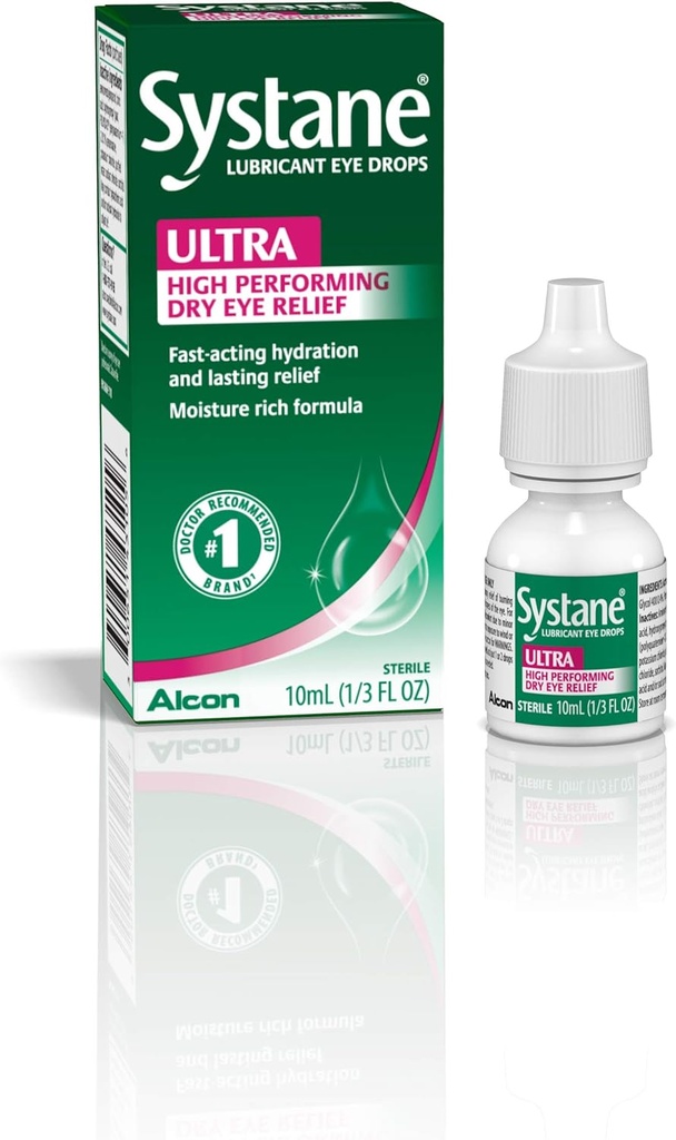 Systane Ultra Lubricant Augentropfen, Künstliche Tränen für trockenes Auge, Einzelpackung, 10 ml