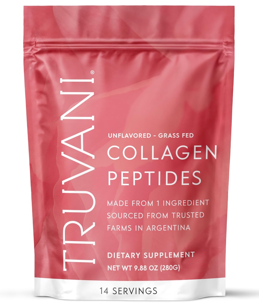Truvani Hydrolysed Collagen Peptides | Unflavored | 14 Servierungen | 20g Grass-Fed Collagen Protein Powder | Fördert Haar, Nagel, Haut und Joint Health | Keto | Dairy und Gluten Free | Frauen und Männer
