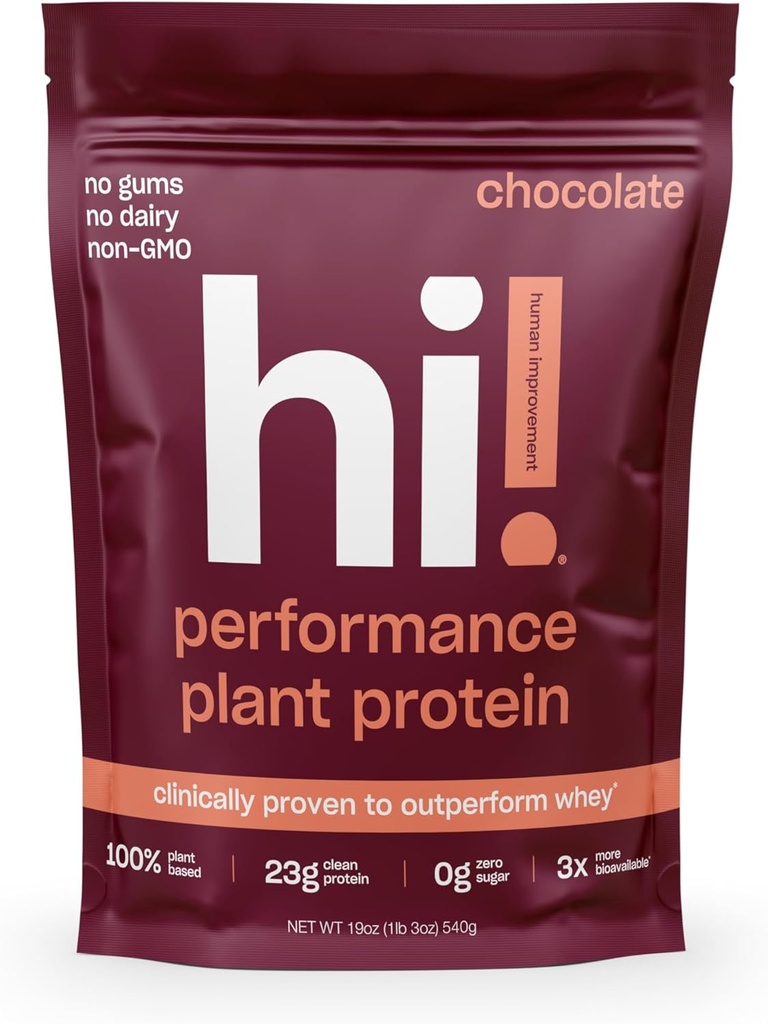 Leistungspflanzenproteinpulver | 3x Bessere Aminosäure-Absorption | Milchfreies Proteinpulver & BCAAs | Verdauungsenzyme für einfache Verdauung | 23g Protein, 140 Kalorien pro Portion (Chocolate)