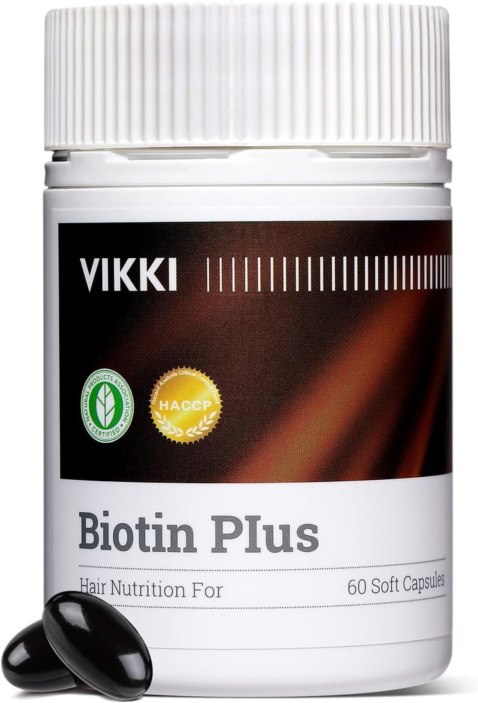 Vikki Multivitamin Ergänzung für Frauen und Männer Haarwachstum Vitamine mit Vitaminen C B2 für Haar Haut und Nägel Gesundheit, Thicker Haar, Falten, Fine Lines, Hautpflege -60 Kapseln
