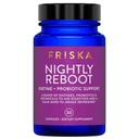 FRISKA Nightly Reboot Enzyme und Probiotics Supplement, fördert bessere Verdauung und Schlaf, unterstützt Gut Gesundheit für Männer und Frauen, Melatonin, Kamille, 30 Kapseln