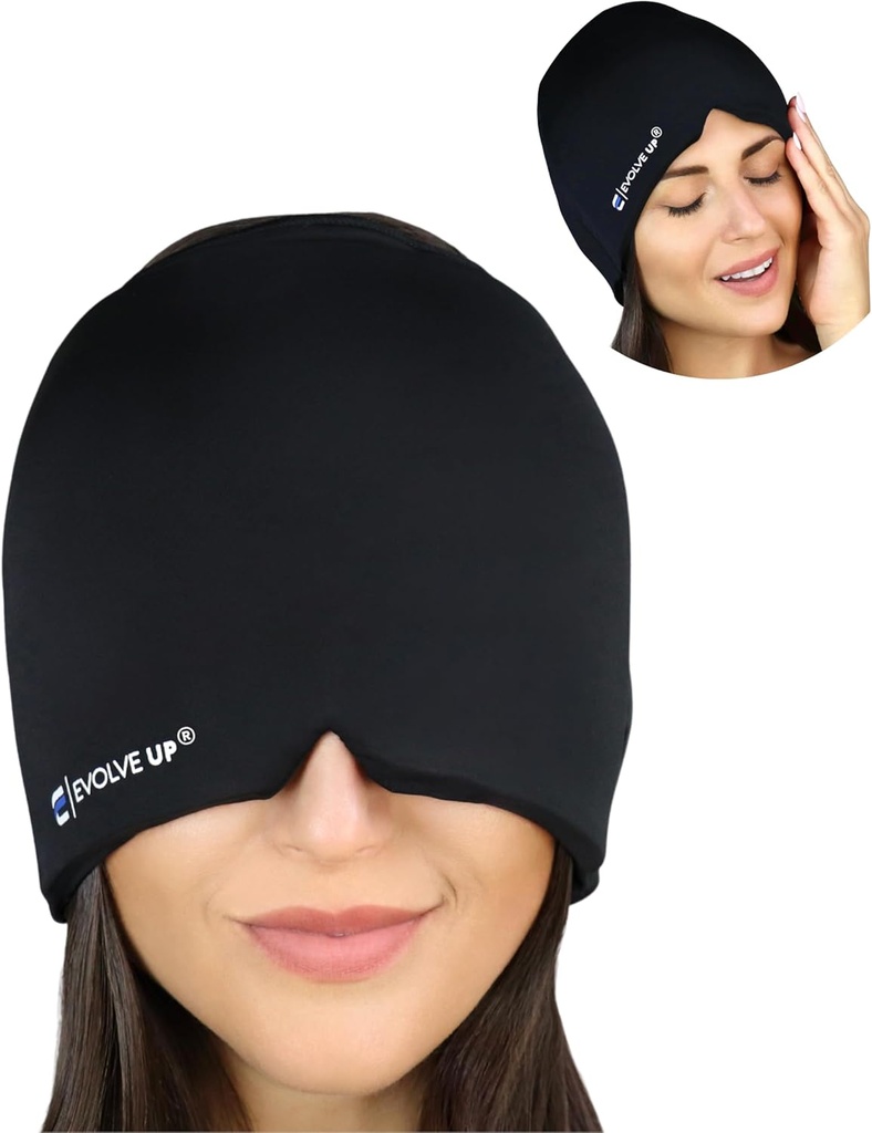 Fast Acting Migraine Relief Cap - Entworfen für Migraine, Sinus Tension Kopfschmerzen Relief, Doppelschicht Gel Eis Maske, Therapeutische Migraine Maske - Kalt & Hot Compression, One Size Fits All