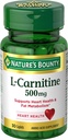 Nature's Bounty L-Carnitin, unterstützt Herzgesundheit & Fett Stoffwechsel, Aminosäure-Ergänzung, 500 mg, 30 Tabletten
