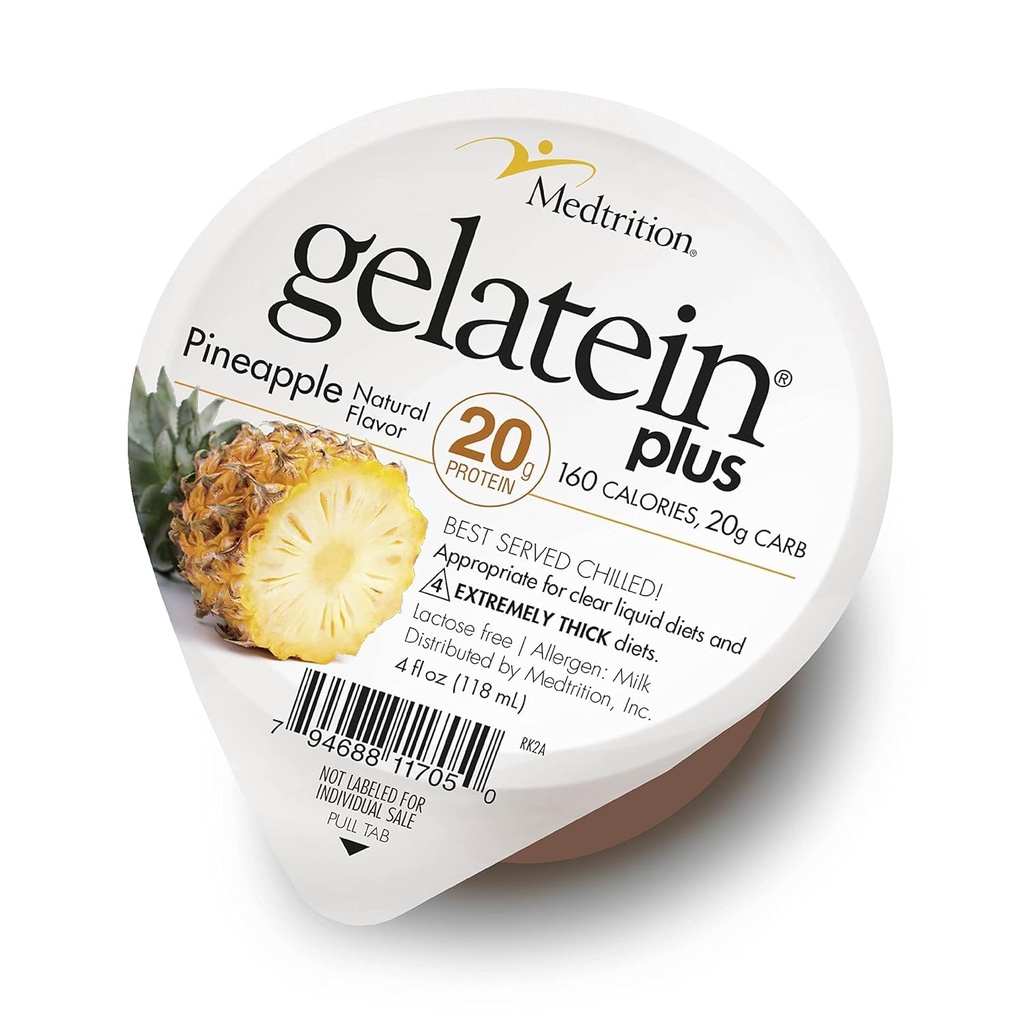 GelaTein Plus Ananas: 20 Gramm Protein. Ideal für klare flüssige Ernährung, schluckende Schwierigkeiten, Dialyse und Onkologie. Tolle Vor- oder Nacharbeit Snack. (36 Pack) ...