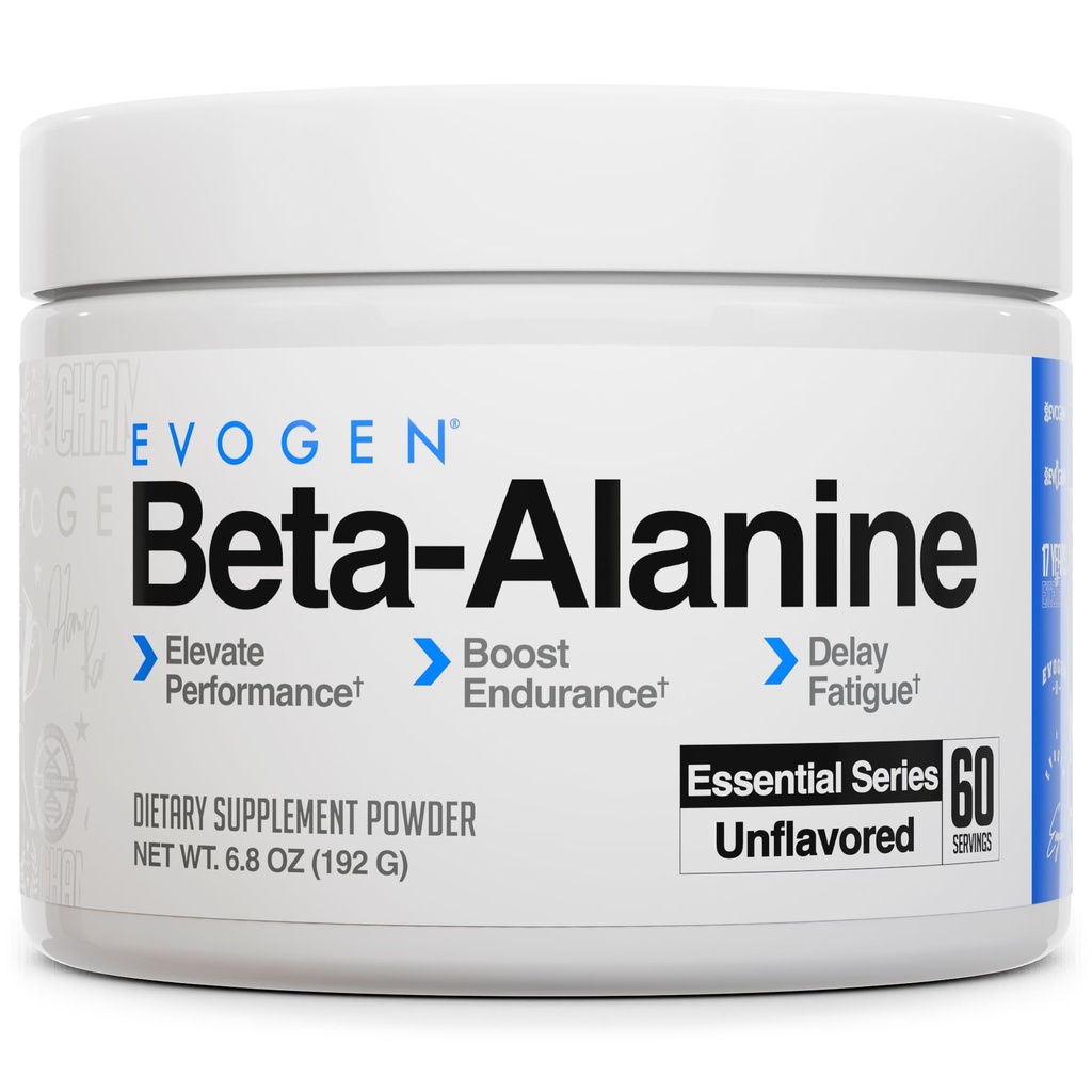 Evogen Beta-Alanine - Performance Enhancer | Boost Endurance, Delay Fatigue | Unflavored | 60 Servierungen