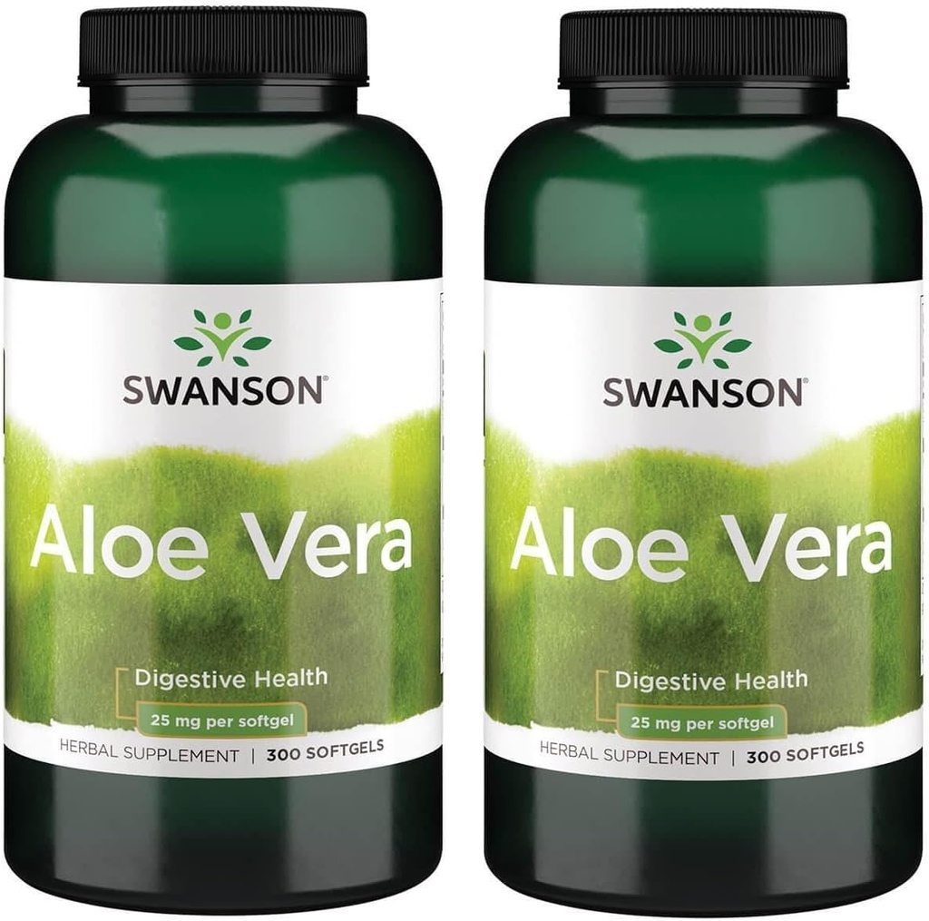 Swanson Aloe Vera 25 Milligramme 300 Sgels (2 Packung)
