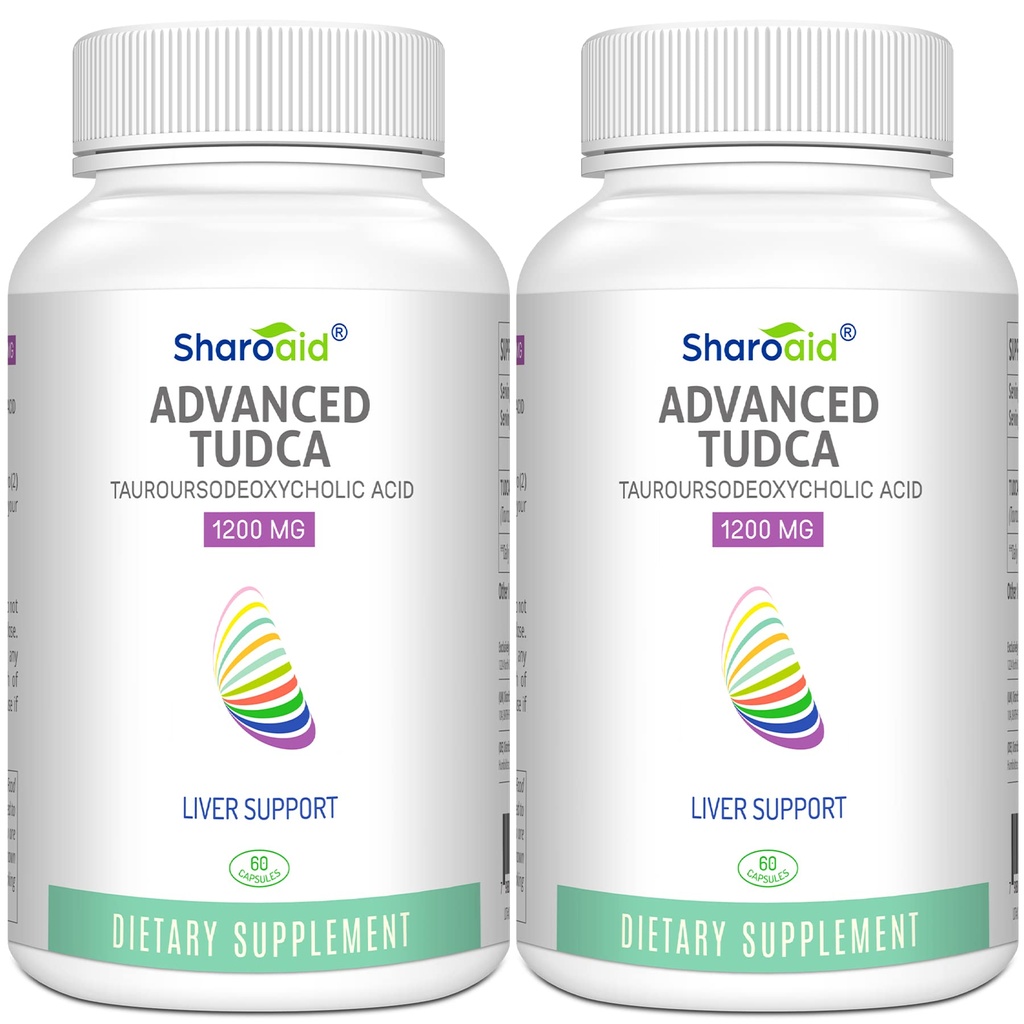 TUDCA Liver Support Supplements 1200 mg-Dritte Partei getestet-Bile Salts für Leber Detox Cleanse-High Strength Formel-Vegan Kapseln für Leber, Gallenblase,Kidney Health,2 Flaschen-120 Kapseln