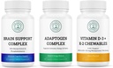 Vitality & Mind Wellness Trio Bundle - Brain Support Complex, Adaptogen Complex und Vitamin D3+K2