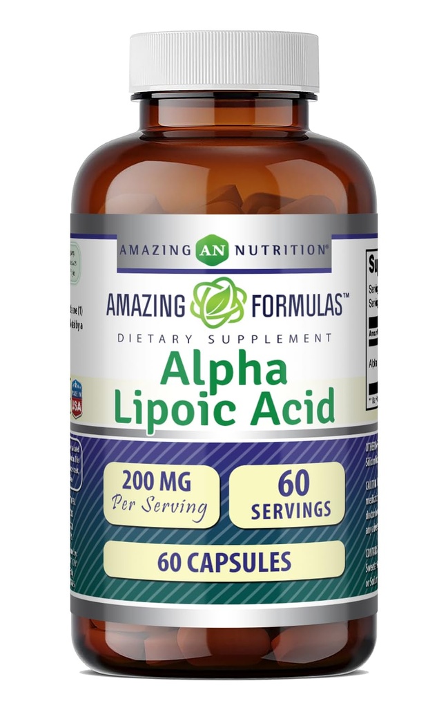 Erstaunliche Formeln Alpha Lipoic Acid | 200 Mg Supplement | Kapseln | Non-GMO | Gluten-Free | Made in USA (1 Pack, 60)