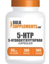 BulkSupplements.com 5-HTP Kapseln - 5-Hydroxytryptophan, 5-HTP 50mg - 5 HTP-Ergänzung für Wohlbefinden - Aminosäure & Glutenfrei, 1 Kapsel pro Servierung, 365 Kapseln (Pack von 1)