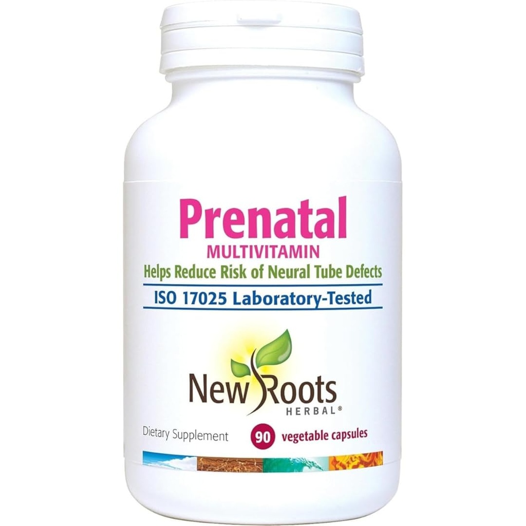 New Roots Herbal - Prenatal Multivitamin, 90 Capsules 30-Day Supply - Complete Multivitamin Optimized for Well being of Both Mother & Baby - Support the Development of Strong Bones & Healthy Cartilage