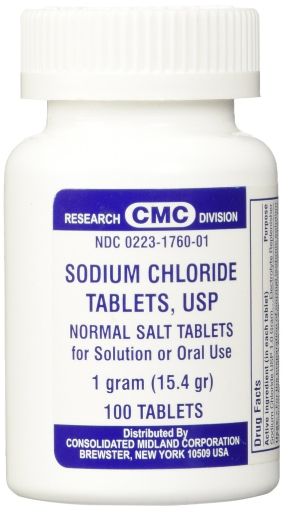Natriumchlorid Tabletten 1 Gm, USP Normalsalz Tabletten - 100 Tabletten