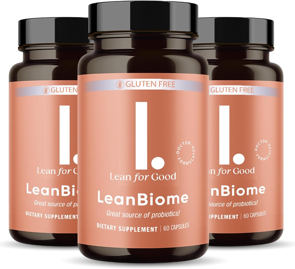 LeanBiome, 9-Strain Probiotische Formel, unterstützt ein Balanced Gut Microbiome, Leistungsstarke Gut Probiotics mit Greenselect Phytosome - 60 Kapseln, 3 Pack