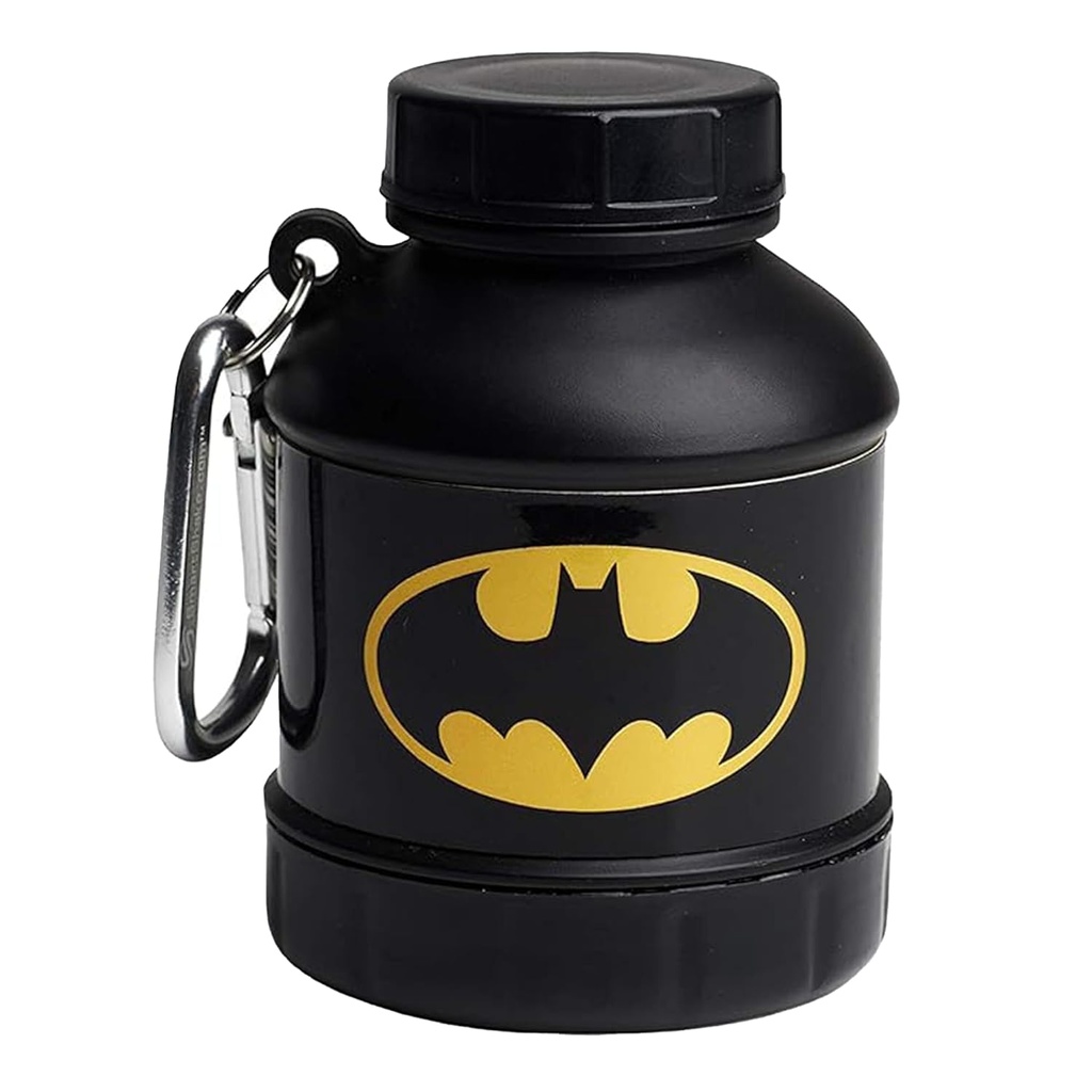 Smartshake Justice League Whey2Go Batman Protein Powder Storage Container 50g – BPA Free Shaker Bottle Funnel für Whey Protein Powder - 110ml, DC Comics Batman