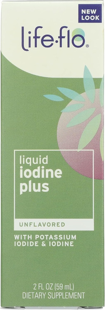 Life Flo Unflavored Liquid Iodine Plus mit Jod und Kaliumjodid, Organisch, 2 Unze (Pack von 1)