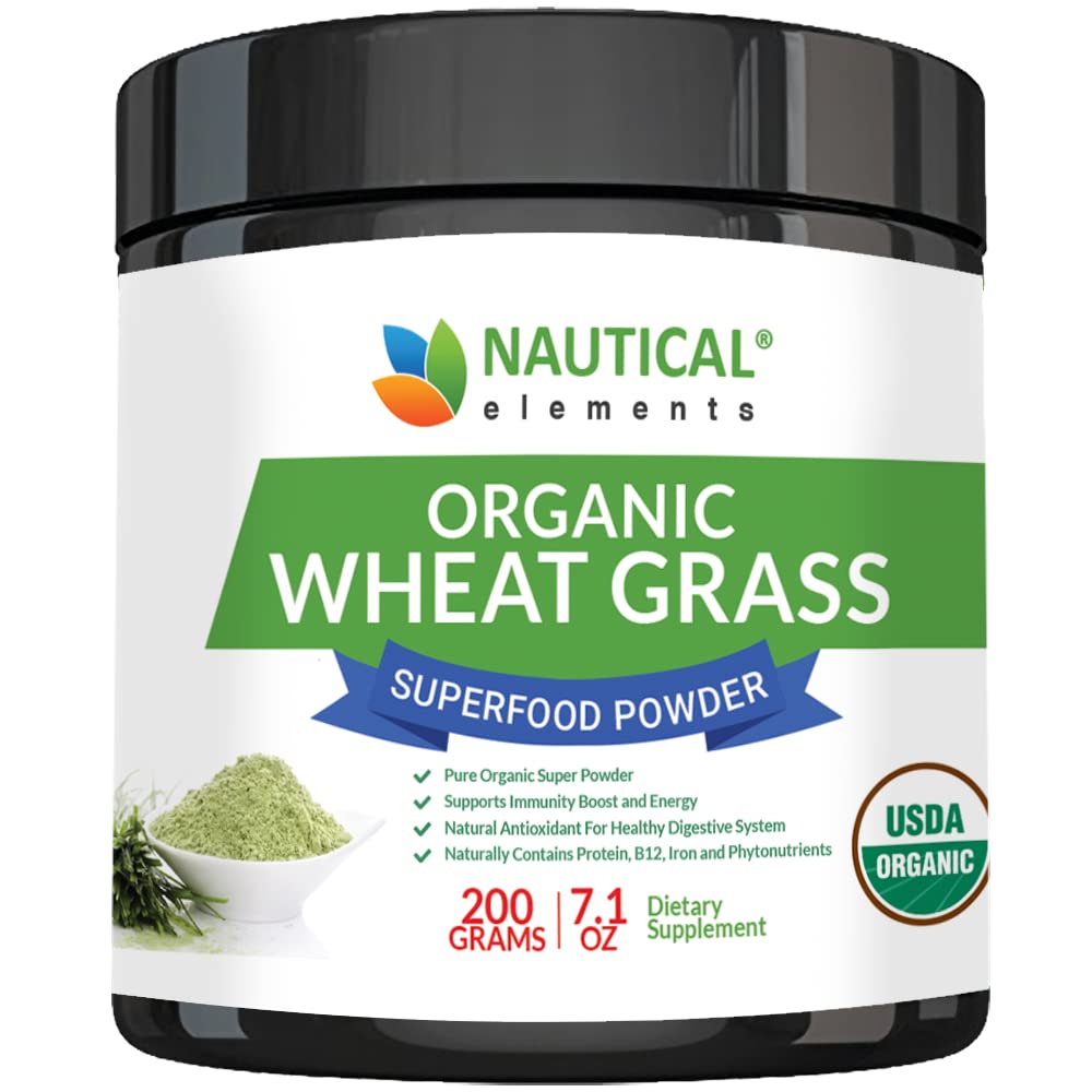 Wheatgrass Pulver - USDA Certified Organic Wheat Grass Powder Das ist reich an essentiellen Aminosäuren, Chlorophyll, Antioxidantien, Fettsäuren, Mineralstoffe & Vitamine - US Grown - Vegan & Non-GMO Superfoods