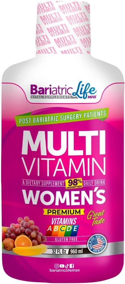 Bariatric Multivitamin für Frauen mit Eisen, Vollständige Postchirurgie-Formel, 100+ Vitamine, Mineralstoffe und Aminosäuren, Zuckerfrei. 98% Absorptionsrate, unterstützt Energie, Muskeln und Herz-Kreislauf-Gesundheit