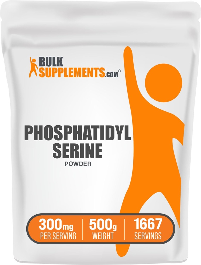 BulkSupplements.com Phosphatidylserine Powder - Phosphatidylserine Supplement, Aus Sojabohnen - 300mg pro Servierung (60mg Phosphatidylserin), 500g (1.1 lbs) (Pack von 1)
