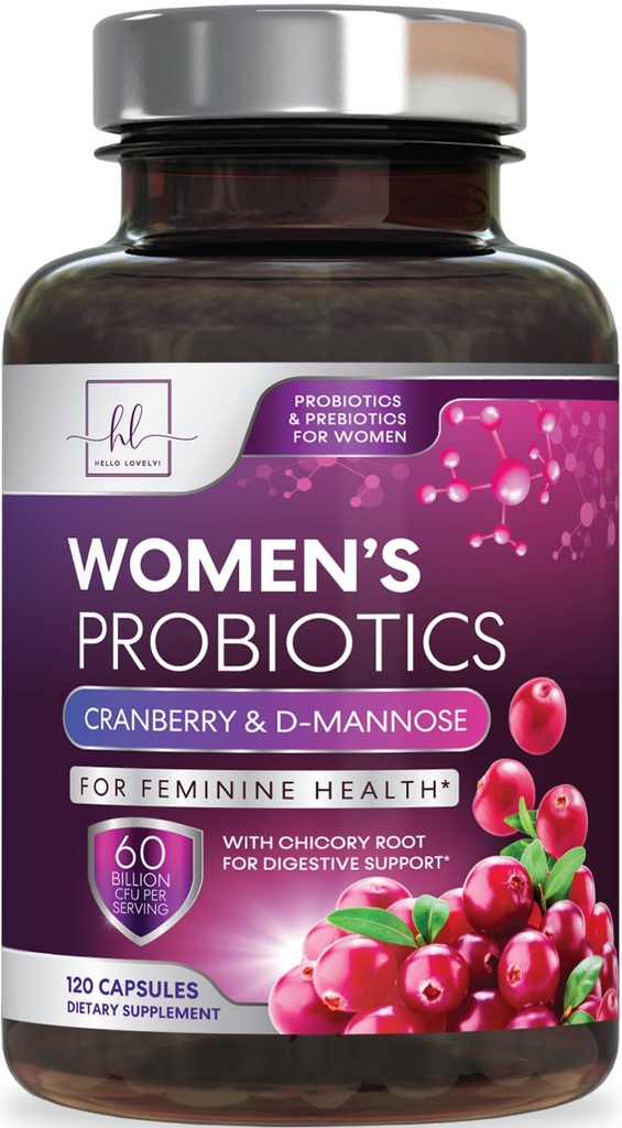 Probiotics for Women Digestive Health Support - 60 Milliarden CFU Frauen Probiotic, 16 Strains, für pH Balance, Vaginale Unterstützung mit Cranberry für Gut Health, Urinary & Immune Support - 120 Kapseln