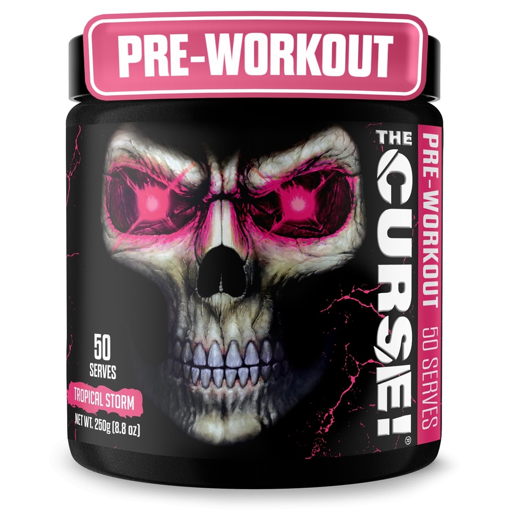 Der Fluch! Pre Workout Pulver für Männer & Frauen, Koffein, Beta-Alanin, Kreatin, L-Citrullin, 50 Servierungen, Tropical Storm Flavor – Boost Energy, Strength & Focus