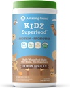 Erstaunliche Gras Kidz Superfood: Vegan Protein & Probiotika für Kinder mit Rübenwurzelpulver & 1/2 Tasse Blattgrün, extreme Schokolade, 15 Portionen