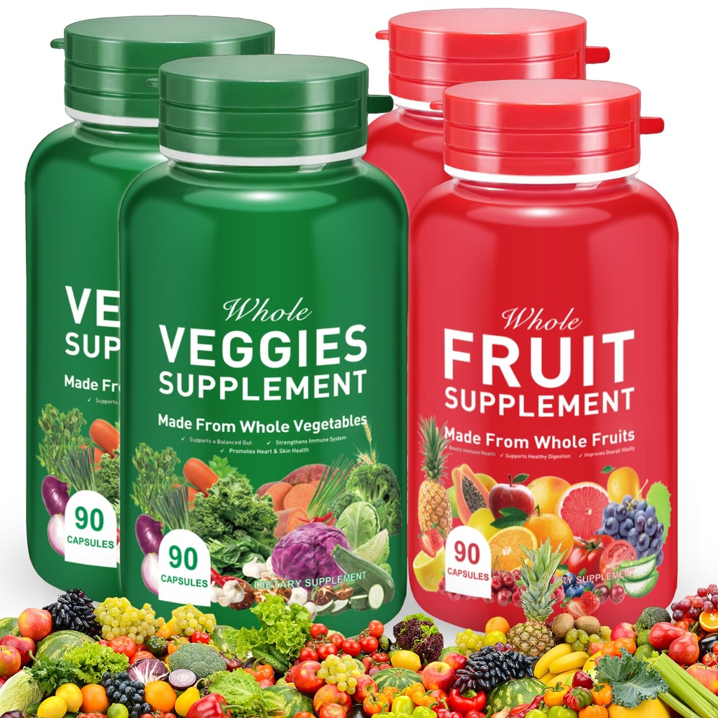 Obst und Gemüse Kapseln - 100% ganz natürliche Früchte und Gemüse Ergänzungen - Vitamine Nahrungsergänzungsmittel Nahrungsbilanz, Nahrungsergänzungsmittel Mischung Vitamin & Mineral