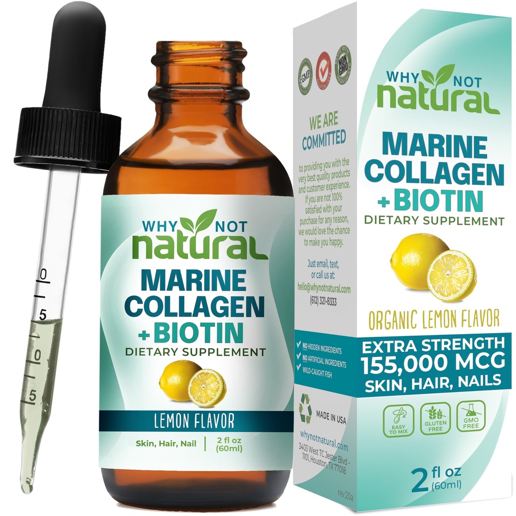Warum nicht natürliche flüssige Kollagen Plus Biotin Tropfen für Frauen und Männer - Ergänzung für Haare, Haut und Nägel