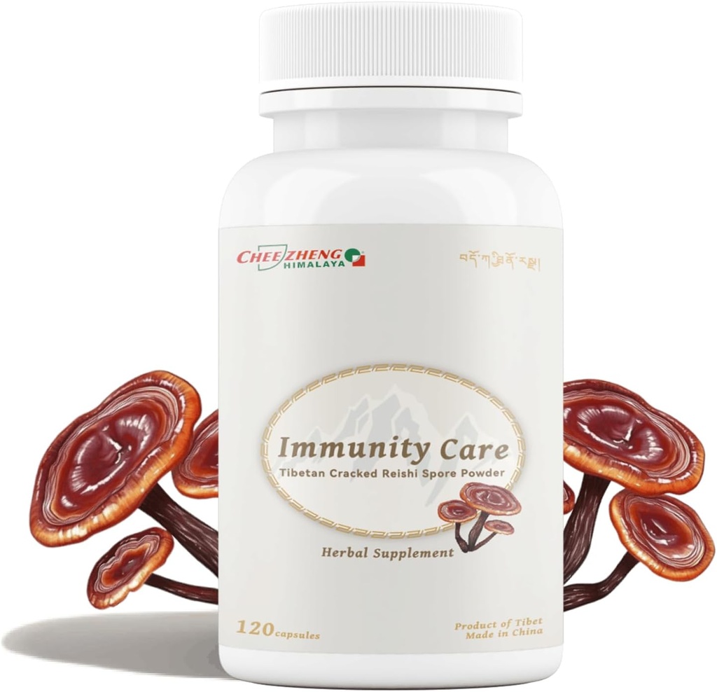 CheezhengHimalaya Reishi Mushroom, Organic Daily Supplements, Immununterstützung und Langlebigkeit - Vegan, Glutenfrei, Non-GMO, Tibetische natürliche Kräuterergänzung - 120 Kapseln, 1400 mg