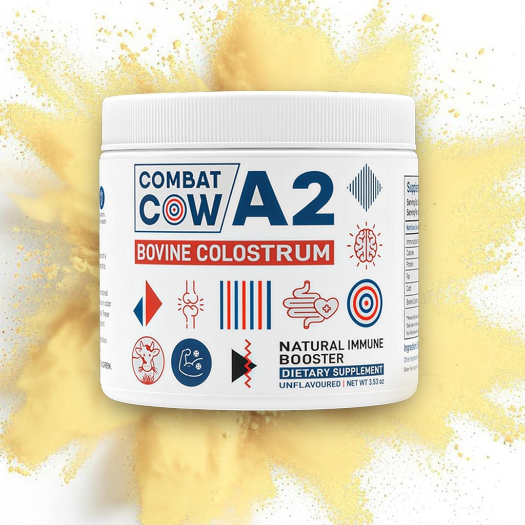 A2 Bovine Kolostrum für Gut Gesundheit, Bloating, Non-GMO, Gras Fed, Erste 6 Stunden Kolostrum-Pulver, Immununterstützung, Muskel-Recovery, Erhöhte kognitive Leistung, Unzuverlässig, 50 Servierungen
