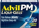 Advil PM Liqui-Gels Schmerzlinderung und Nacht Schlafhilfe, Schmerzmedizin mit Ibuprofen für Schmerzlinderung und Diphenhydramin HCL für eine Schlafhilfe - 20 flüssige gefüllte Kapseln - zurück zum College
