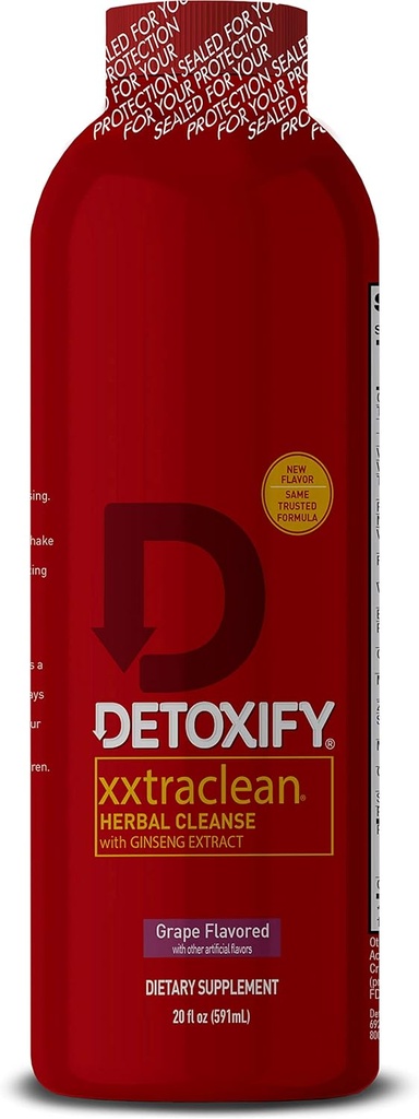 Detoxify – Xxtra Clean Herbal Cleanse Detox Drink – Full Body Cleanse Detox für Damen und Herren - Gleiche Tagesergebnisse - Verbessert mit Ginseng Extract & Milk Thistle Extract - Plus Sticker