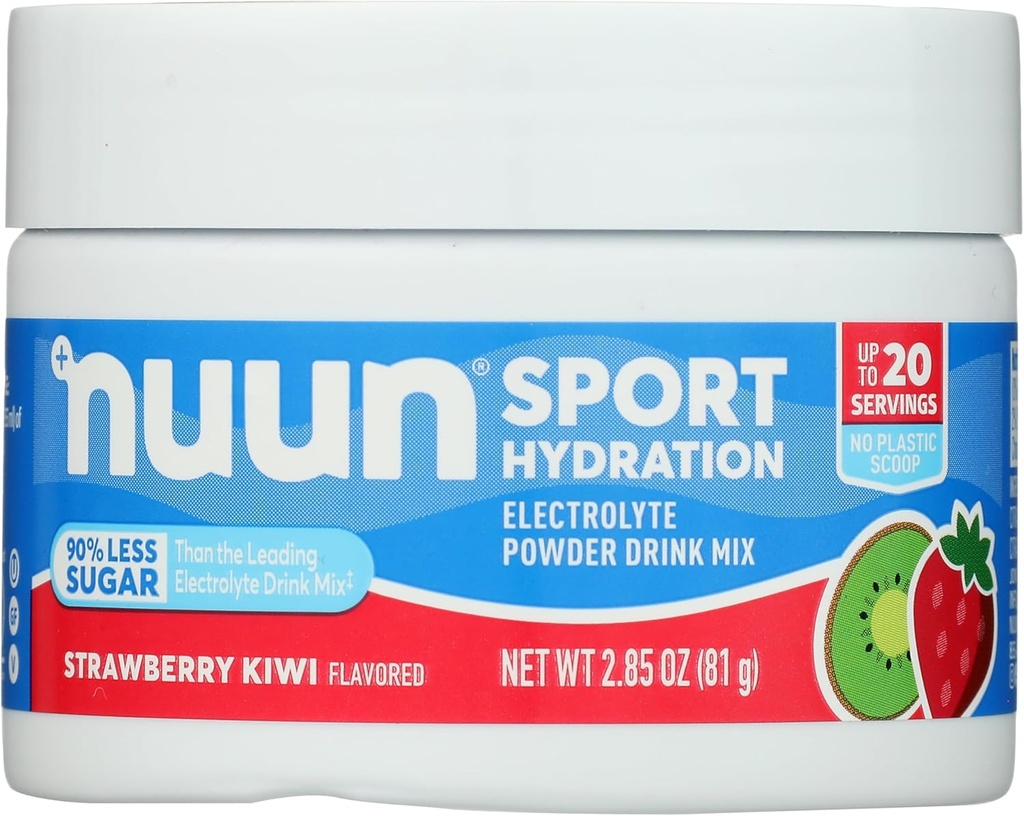 Nuun Sport Elektrolyt Pulver Getränk Mischung mit Magnesium, Kalzium, Kalium, Chlorid und Natrium, Erdbeer Kiwi Flavor, Glutenfrei & Vegan, Bis zu 20 Portionen