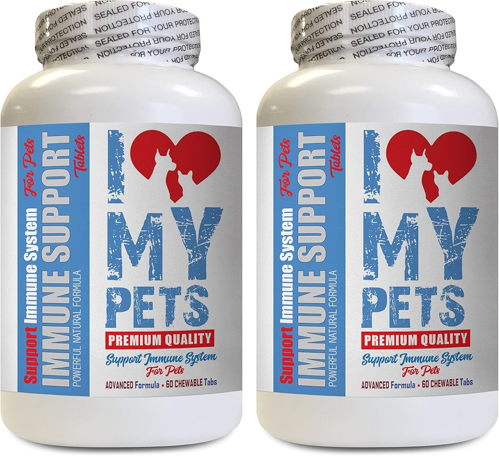 I LOVE MY PETS LLC Hunde Immunsystem Booster - PET Immununterstützung - Hunde und Katzen - Booster - Gesund - Selen für Hunde - 120 Tücher (2 Flaschen)