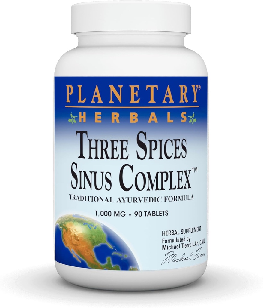 Planetary Kräuter Drei Gewürze Sinus Unterstützung Tabletten, 90 Zähler