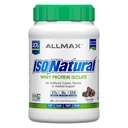 ALLMAX Ernährung ISONATURAL Whey Protein Isolate, Schokolade - 2 lb - 27 Gramm Protein Per Scoop - Zero Fat & Sugar - 99% Lactosefrei - mit Präbiotika - Keine künstlichen Geschmacksrichtungen - 29 Portionen