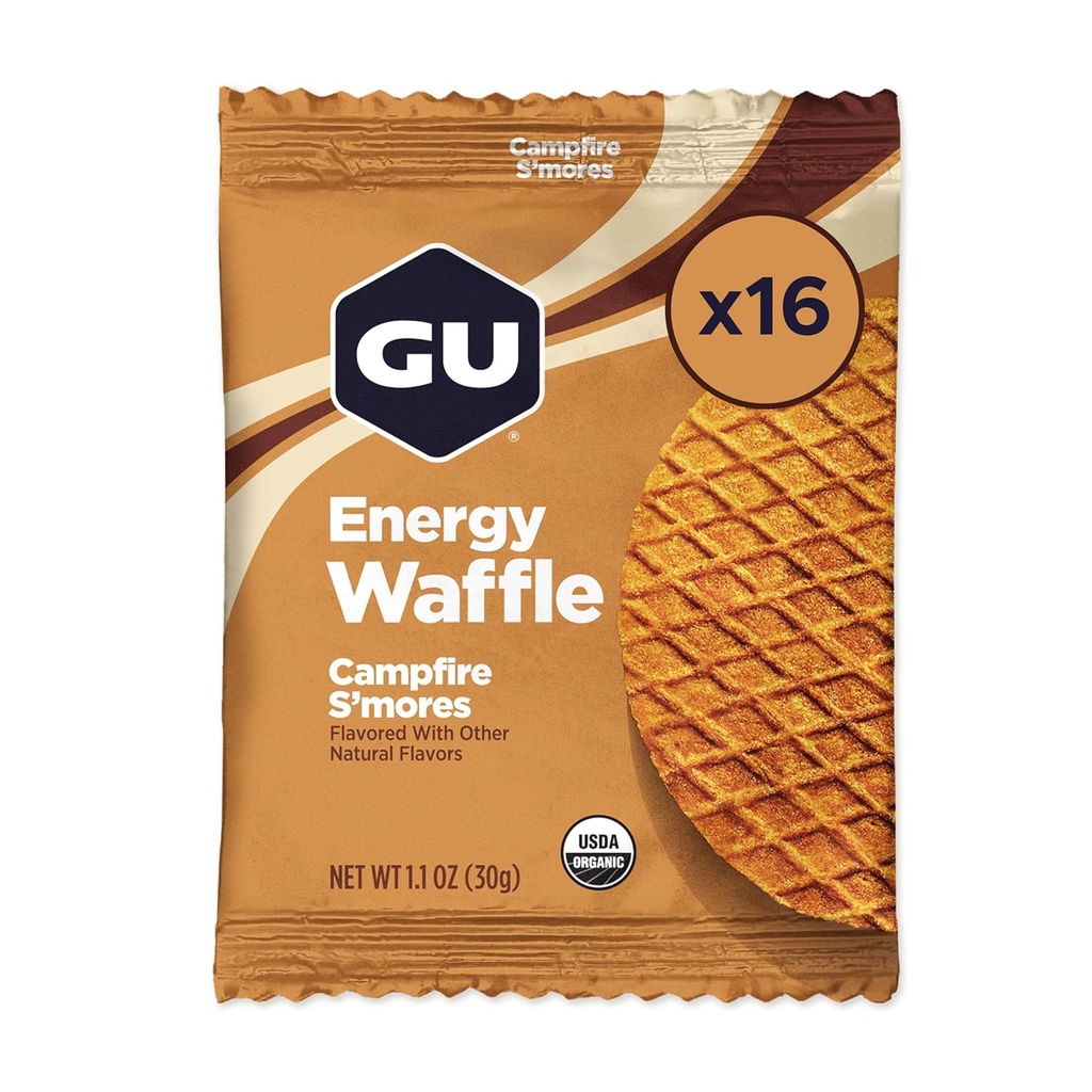 GU Energy Stroopwafel Campfire S'mores Sports Nutrition Waffle, Koffeinfrei, und Kosher Milch, On-the-Go Energy for Any Workout, 16 Count