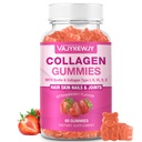 Vegane Kollagengummis für Frauen und Männer - mit Biotin, Vitamin C, & Zink für Hautradiance, Haarwachstum, Starke Nägel, & Gelenkunterstützung, 60 Zähler