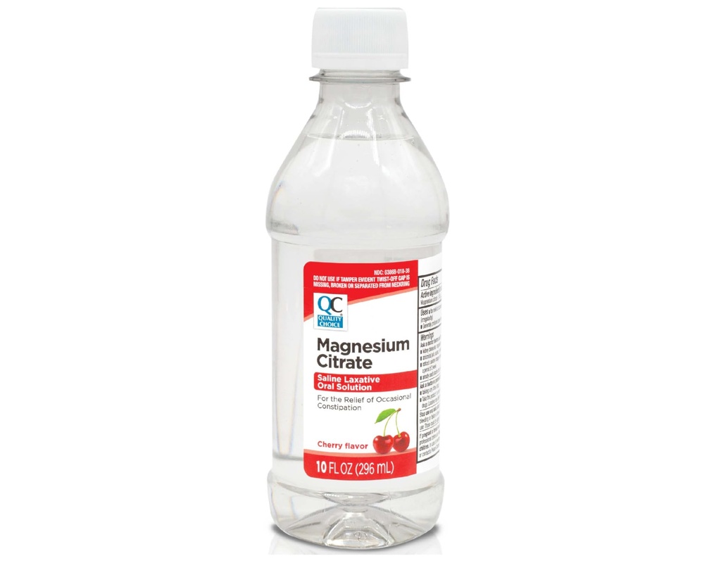 Quality Choice Magnesium Citrate Oral Solution, 10oz - Saline Laxative, Supplement for Occasional Constipation Relief, Mag Citrate is a Gentle and Effective Laxative for Regularity (1, Cherry)