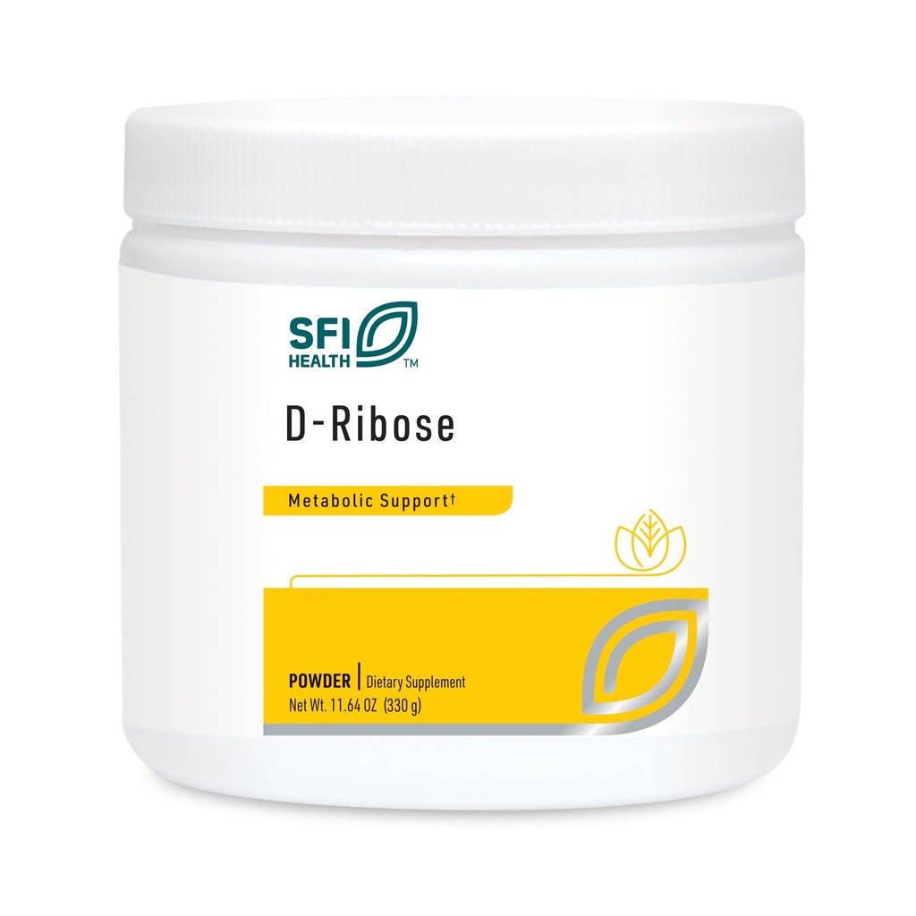 Klaire Labs SFI Health D-Ribose Powder - Energy Metabolism & Cardiovascular Support - Allergische D-Ribose Ergänzung mit natürlichem, Mild Sweet Taste - Mix Into Water oder Juice (300g / 10.58oz)