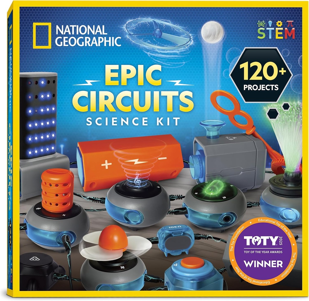 National Geographic Circuit Maker Kit - Elektronik-Kit für Kinder mit 120 elektrischen Schaltung Projekte, elektrische Schaltung STEM Spielzeug, Elektronische Projekte, elektrische Schaltung Kit für Kinder, Elektrizität Kit