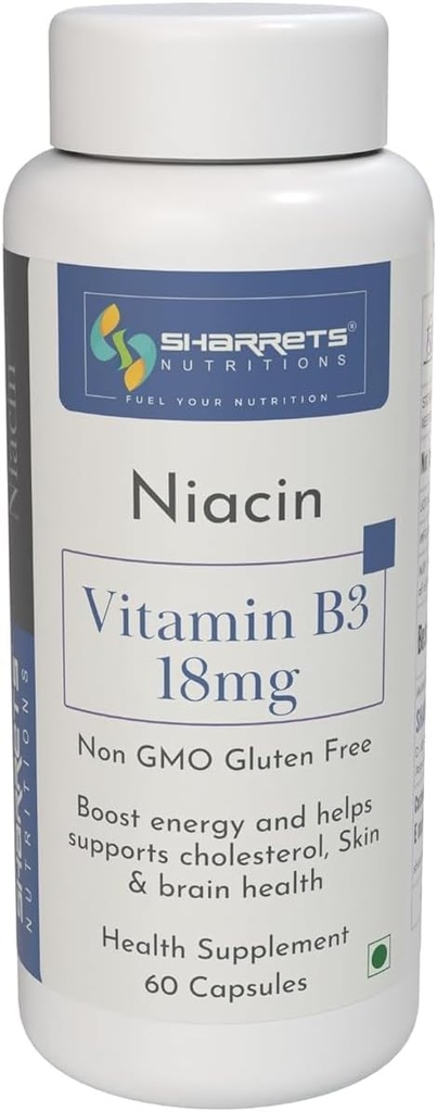 Generisches Vitamin B3 Niacin Ergänzung -60 Kapseln Energie Boost.