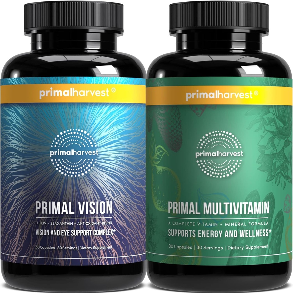 Primal Harvest Multivitamin & Primal Vision – Komplette Unterstützung für tägliche Wellness & Augengesundheit mit essentiellen Vitaminen & Nährstoffen
