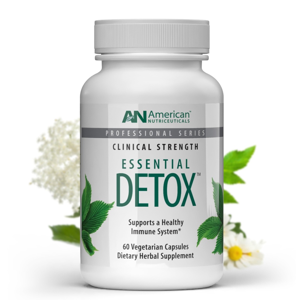 Amerikanische Nutriceuticals – Essential Detox – 60 vegetarische Kapseln – Professionelle geformte Ganzkörper-Detox – Natürlich reinigen, reinigen und erneuern – hochwirksames Detox