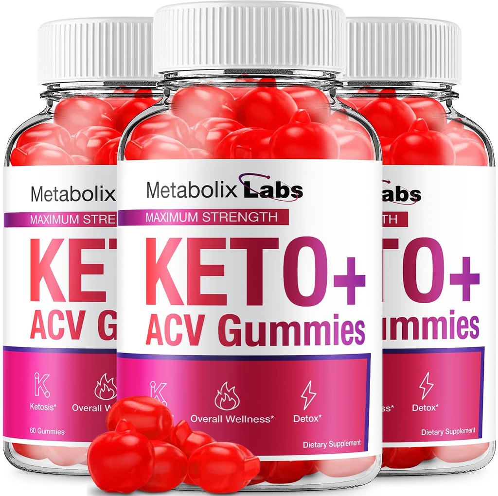 (3 Pack) Metabolix Labs Keto ACV Gummis - Advanced Formula Metabolix Keto Plus Weight Management ACV Gummis Apple Cider Essig Metabolix ACV Nahrungsergänzung Herren Frauen (180 Gummi)