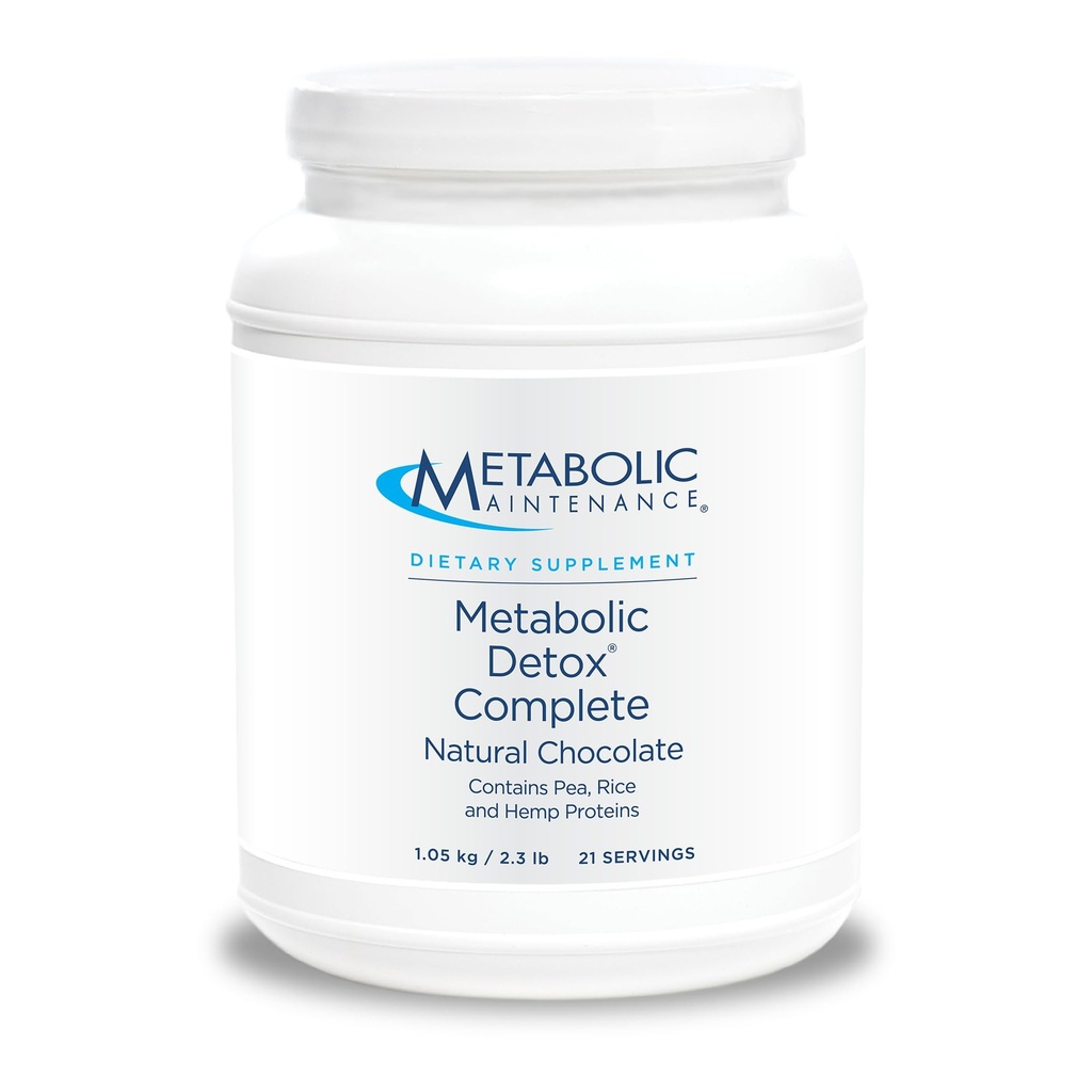 Metabolic Maintenance Metabolic Detox Complete - Chocolate Shake - Pflanze + Pea Protein für Vollkörper-Detox Cleanse + Gut Health - 20g Non-GMO Pflanzenprotein (2.3 lbs / 30 Portionen)