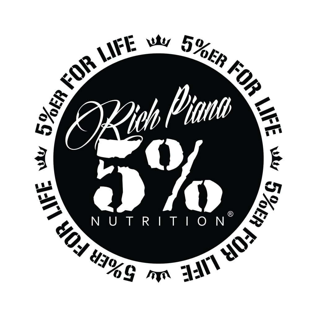 Rich Piana 5% Ernährung 5% ERFORLIFE schwarz w/White Trim 4-Zoll Kreis Dekor #2