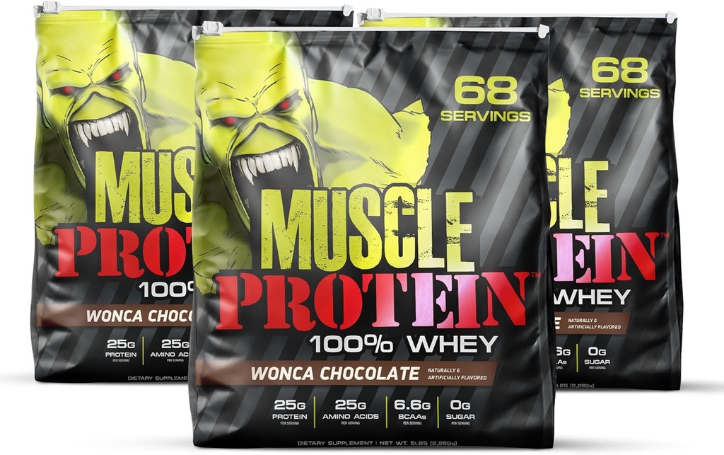COLOSSAL LABS Muscle Whey Protein Flavored Protein Powder, 25.000mg Aminosäuren/Serving, kalt gefiltert (Packaging May Vary) (15 Pfund (Pack of 3), Schokolade)