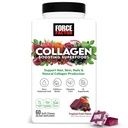 Kraftfaktor Collagen Boosting Superfoods, Vegan Collagen Booster für Frauen, mit Biotin, Hyaluronsäure und Vitamin C, für Haare, Haut, Nägel, & Gelenkunterstützung, Tropische Frucht, 60 Weichkäse